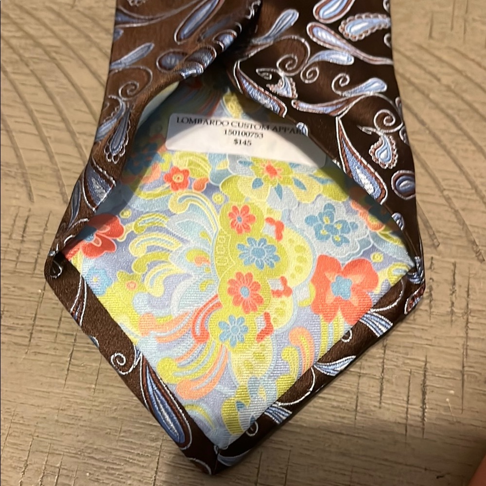 Brown and Blue Paisley Tie